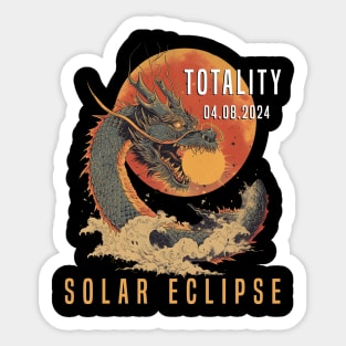 Totality Solar Eclipse 04.08.24 Dragon Sun April 8 2024 Sticker